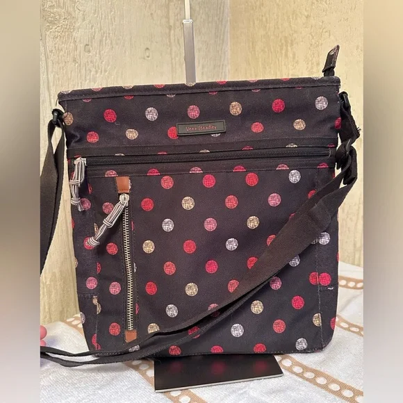 Vera Bradley Black Polka Dot Crossbody Bag - Picture 10 of 10